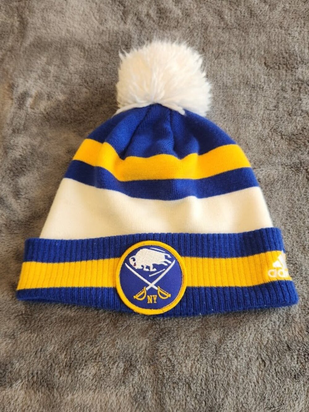 Adidas Buffalo Sabres 10th Anniversary Winter Classic Winter Knit Pom Beanie Hat